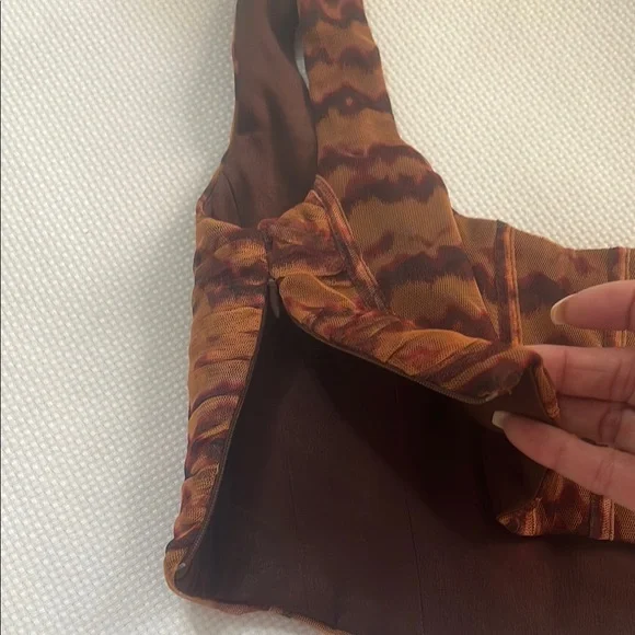 Zara Orange Brown Ruched Bustier Tank Top - Picture 4 of 4